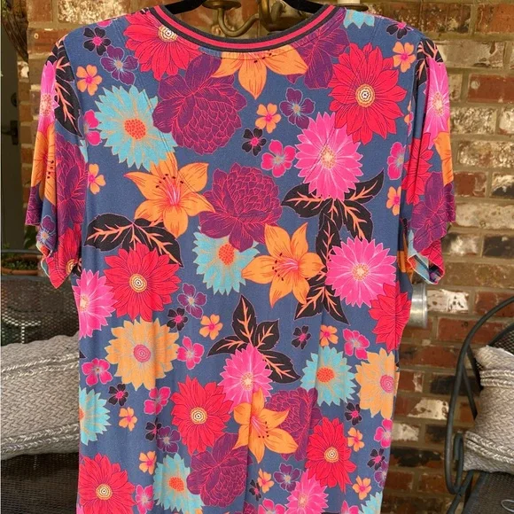 Johnny Was Multicolor Floral Short Sleeve Tee - Picture 3 of 3